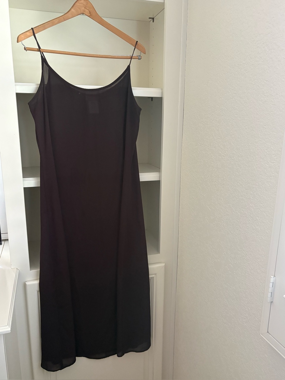 Coldwater Creek Women’s Petite 14P Brown Full Slip Spaghetti Straps silk blend